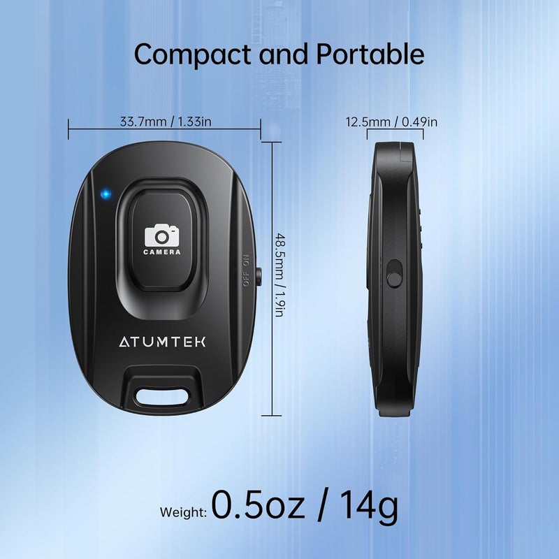 ATUMTEK Camera Remote Shutter for iPhone and Android Smartphones (2 Pack), Wireless Phone Remote Control Selfie Button for Photos and Videos (Bluetooth 5.2), Wrist Strap Included, Black - Image 5